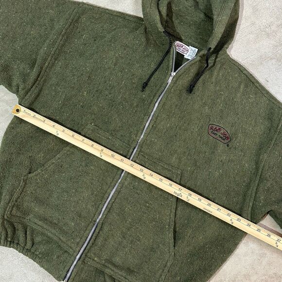 Vintage Ron Jon Surf Shop Jacket Sherpa Fleece Olive Moss Green Full Zip Mens Lg - Picture 5 of 7